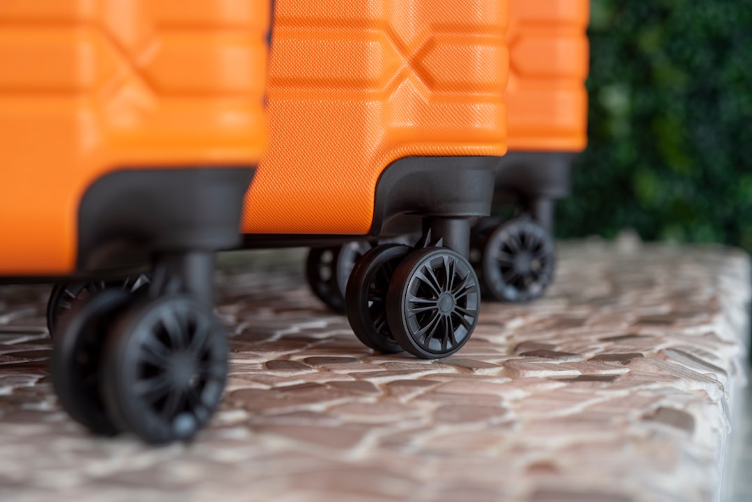 a close up of two pieces of luggage on a table